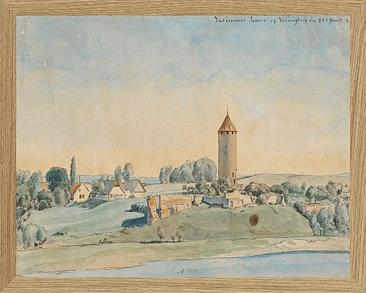 Peter Christian Thamsen Skovgaard – Gas Versorgungsturm, Vordingborg 1841 | Indrammet giclée-kunsttryk