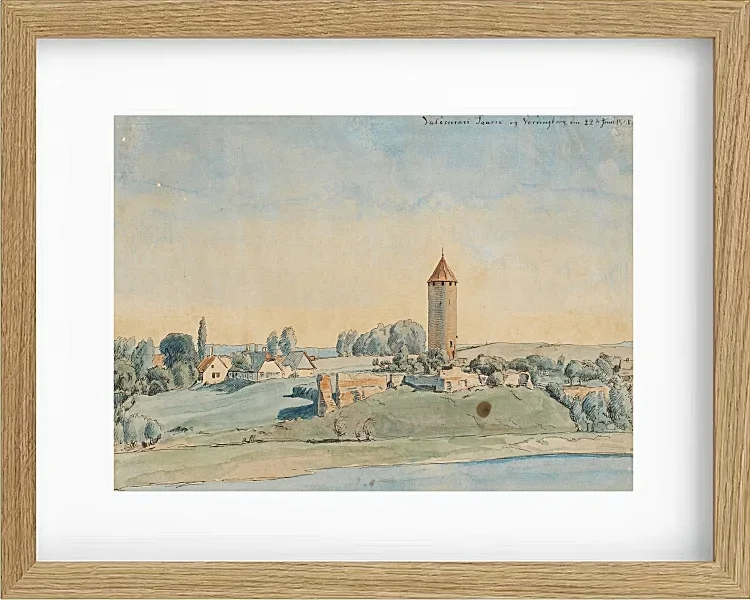 Peter Christian Thamsen Skovgaard – Gas Versorgungsturm, Vordingborg 1841 | Indrammet giclée-kunsttryk