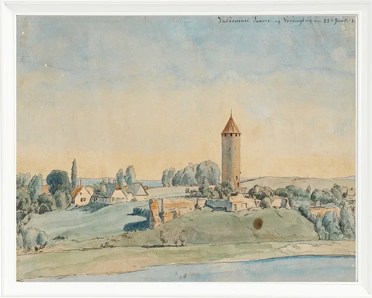 Peter Christian Thamsen Skovgaard – Gas Versorgungsturm, Vordingborg 1841 | Indrammet giclée-kunsttryk