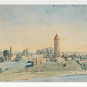 Peter Christian Thamsen Skovgaard – Gas Versorgungsturm, Vordingborg 1841 | Indrammet giclée-kunsttryk