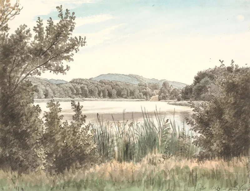 Peter Christian Thamsen Skovgaard – Hundesee auf Møen 1845 | Indrammet giclée-kunsttryk