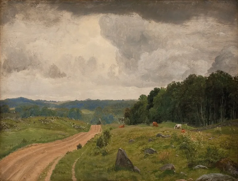Peter Christian Thamsen Skovgaard – Landschaft bei Kongens Møller, Seeland 1844 | Indrammet giclée-kunsttryk