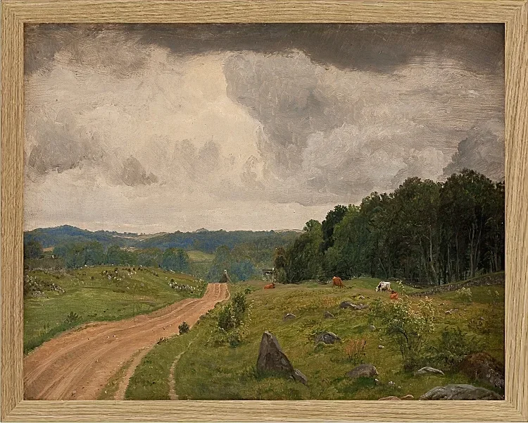 Peter Christian Thamsen Skovgaard – Landschaft bei Kongens Møller, Seeland 1844 | Indrammet giclée-kunsttryk