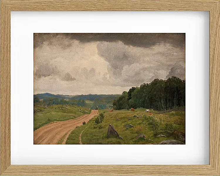 Peter Christian Thamsen Skovgaard – Landschaft bei Kongens Møller, Seeland 1844 | Indrammet giclée-kunsttryk