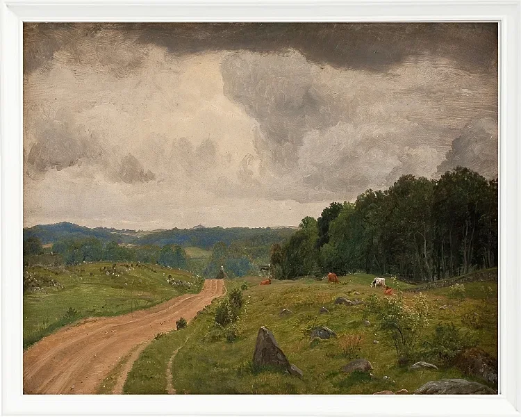 Peter Christian Thamsen Skovgaard – Landschaft bei Kongens Møller, Seeland 1844 | Indrammet giclée-kunsttryk