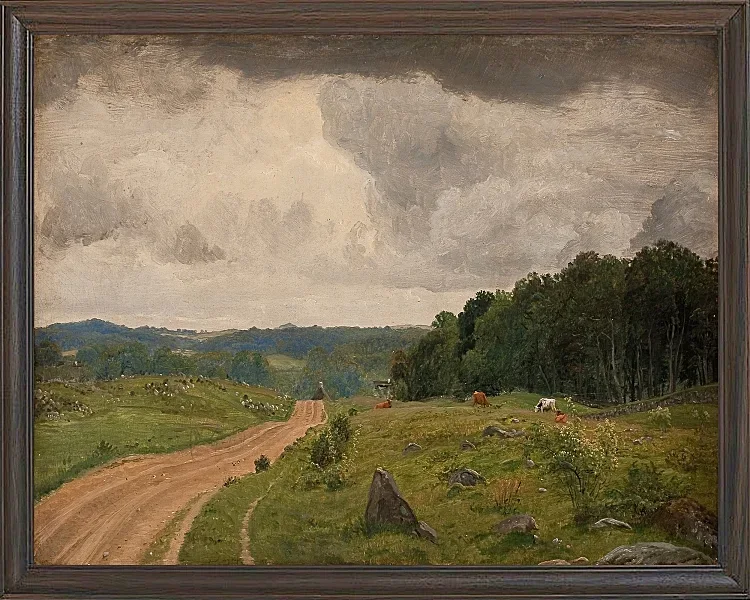 Peter Christian Thamsen Skovgaard – Landschaft bei Kongens Møller, Seeland 1844 | Indrammet giclée-kunsttryk