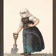 Peter Christian Thamsen Skovgaard – Læssøe-Bauernmädchen in Alltagskleidung 1849 | Giclée Kunstdruck gerahmt