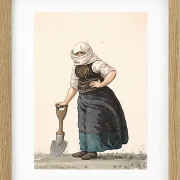 Peter Christian Thamsen Skovgaard – Læssøe-Bauernmädchen in Alltagskleidung 1849 | Giclée Kunstdruck gerahmt