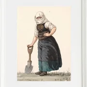 Peter Christian Thamsen Skovgaard – Læssøe-Bauernmädchen in Alltagskleidung 1849 | Giclée Kunstdruck gerahmt