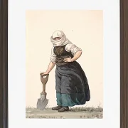 Peter Christian Thamsen Skovgaard – Læssøe-Bauernmädchen in Alltagskleidung 1849 | Giclée Kunstdruck gerahmt