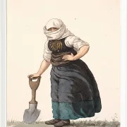 Peter Christian Thamsen Skovgaard – Læssøe-Bauernmädchen in Alltagskleidung 1849 | Giclée Kunstdruck gerahmt