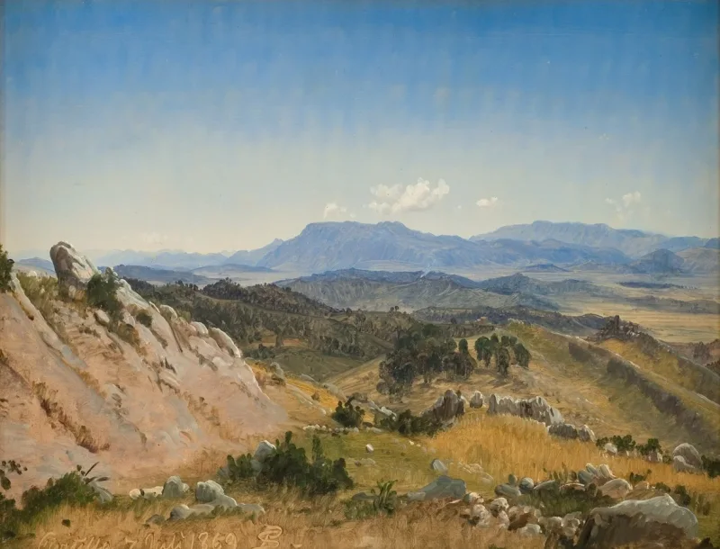 Peter Christian Thamsen Skovgaard – Rocky Hills in der Nähe von Civitella 1868 | Indrammet giclée-kunsttryk