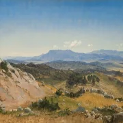 Peter Christian Thamsen Skovgaard – Rocky Hills in der Nähe von Civitella 1868 | Indrammet giclée-kunsttryk