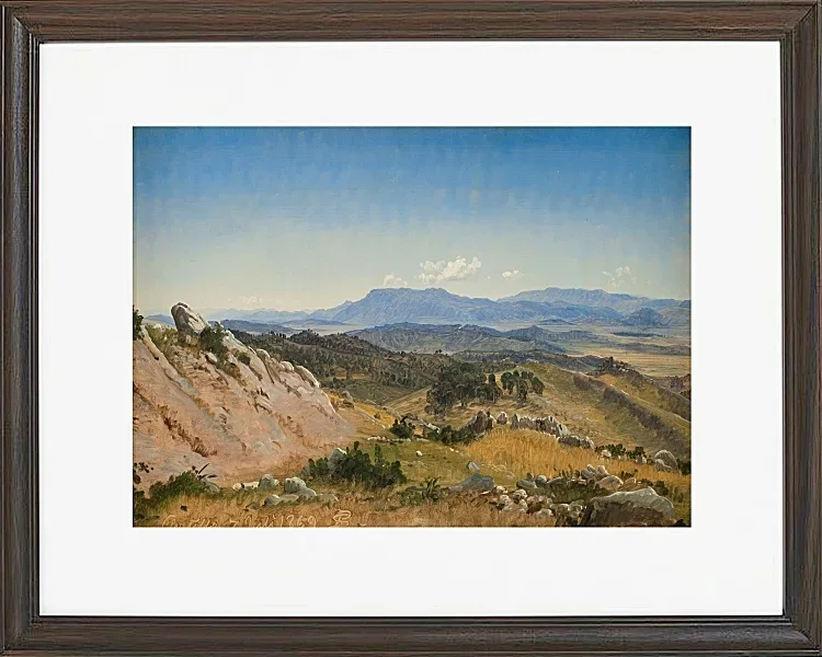 Peter Christian Thamsen Skovgaard – Rocky Hills in der Nähe von Civitella 1868 | Indrammet giclée-kunsttryk