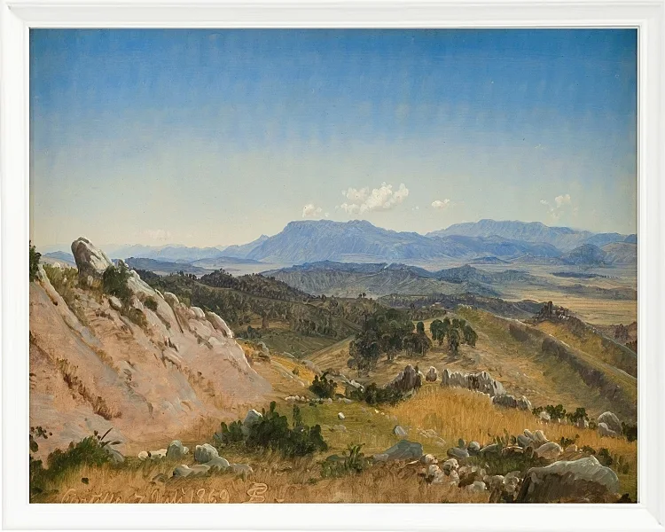Peter Christian Thamsen Skovgaard – Rocky Hills in der Nähe von Civitella 1868 | Indrammet giclée-kunsttryk