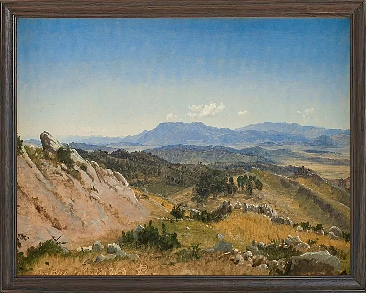 Peter Christian Thamsen Skovgaard – Rocky Hills in der Nähe von Civitella 1868 | Indrammet giclée-kunsttryk