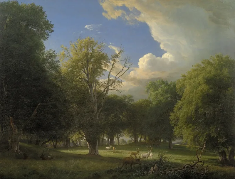 Peter Christian Thamsen Skovgaard – Sommernachmittag mit vorübergehendem Regen 1873 | Indrammet giclée-kunsttryk