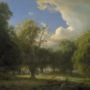 Peter Christian Thamsen Skovgaard – Sommernachmittag mit vorübergehendem Regen 1873 | Indrammet giclée-kunsttryk
