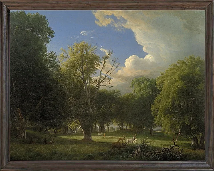 Peter Christian Thamsen Skovgaard – Sommernachmittag mit vorübergehendem Regen 1873 | Indrammet giclée-kunsttryk