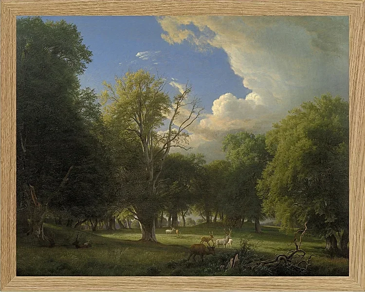 Peter Christian Thamsen Skovgaard – Sommernachmittag mit vorübergehendem Regen 1873 | Indrammet giclée-kunsttryk