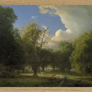 Peter Christian Thamsen Skovgaard – Sommernachmittag mit vorübergehendem Regen 1873 | Indrammet giclée-kunsttryk
