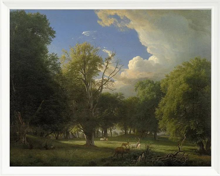 Peter Christian Thamsen Skovgaard – Sommernachmittag mit vorübergehendem Regen 1873 | Indrammet giclée-kunsttryk