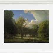 Peter Christian Thamsen Skovgaard – Sommernachmittag mit vorübergehendem Regen 1873 | Indrammet giclée-kunsttryk