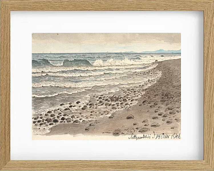 Peter Christian Thamsen Skovgaard – Strand mit Blick über das Kattegat in Richtung Kullen 1845 | Indrammet giclée-kunsttryk
