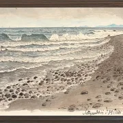 Peter Christian Thamsen Skovgaard – Strand mit Blick über das Kattegat in Richtung Kullen 1845 | Indrammet giclée-kunsttryk