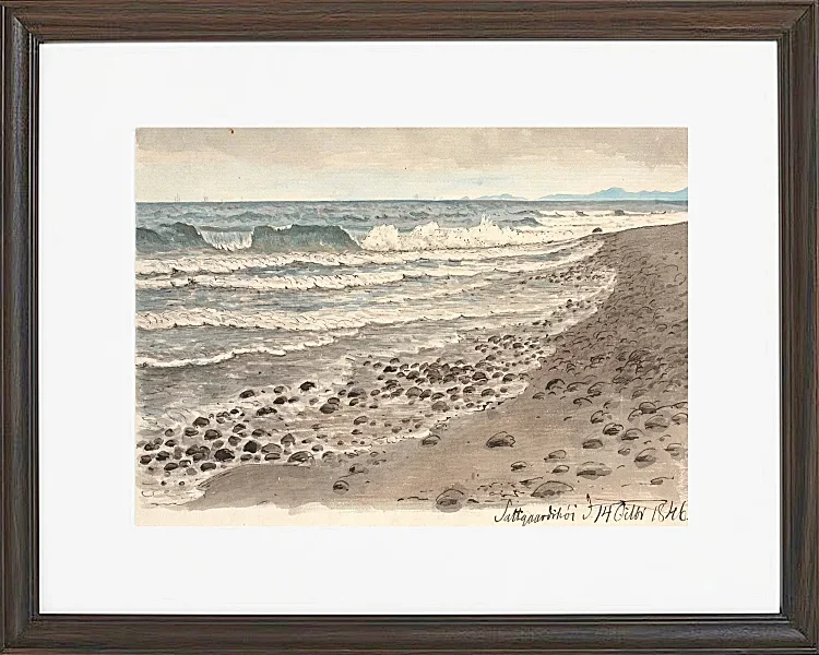 Peter Christian Thamsen Skovgaard – Strand mit Blick über das Kattegat in Richtung Kullen 1845 | Indrammet giclée-kunsttryk