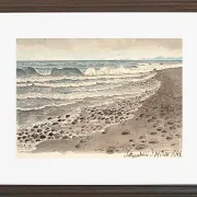 Peter Christian Thamsen Skovgaard – Strand mit Blick über das Kattegat in Richtung Kullen 1845 | Indrammet giclée-kunsttryk