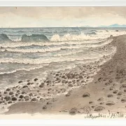 Peter Christian Thamsen Skovgaard – Strand mit Blick über das Kattegat in Richtung Kullen 1845 | Indrammet giclée-kunsttryk