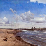 Peter Christian Thamsen Skovgaard – Strand von Hellebæk 1858 | Indrammet giclée-kunsttryk