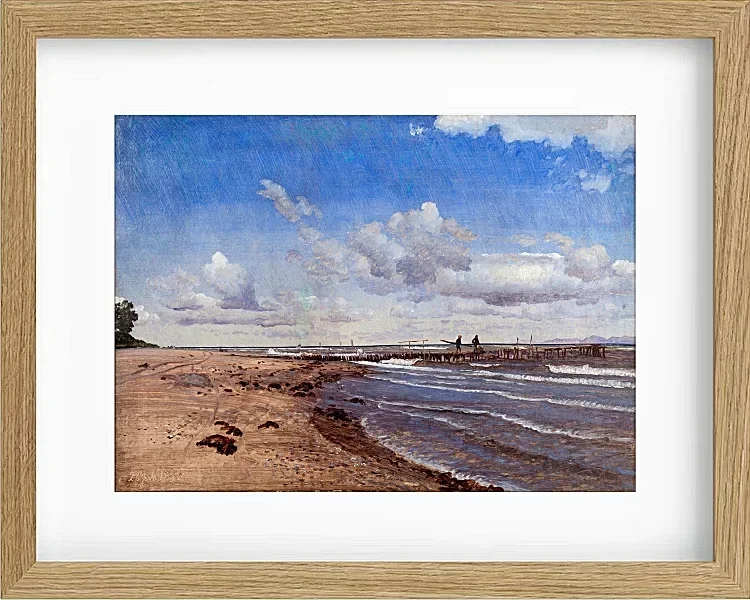 Peter Christian Thamsen Skovgaard – Strand von Hellebæk 1858 | Indrammet giclée-kunsttryk