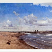 Peter Christian Thamsen Skovgaard – Strand von Hellebæk 1858 | Indrammet giclée-kunsttryk