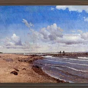 Peter Christian Thamsen Skovgaard – Strand von Hellebæk 1858 | Indrammet giclée-kunsttryk