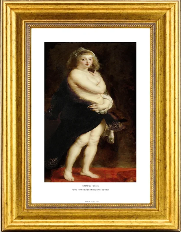 Peter Paul Rubens | Helena Fourment i en pelskappe - 1636 | Gallery Edition | Indrammet kunsttryk | Barok