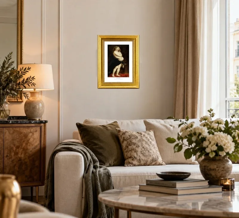 Peter Paul Rubens | Helena Fourment i en pelskappe - 1636 | Gallery Edition | Indrammet kunsttryk | Barok
