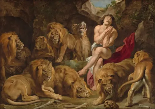 Peter Paul Rubens | Daniel in der Löwengrube – 1616 | Giclée Kunstdruck gerahmt
