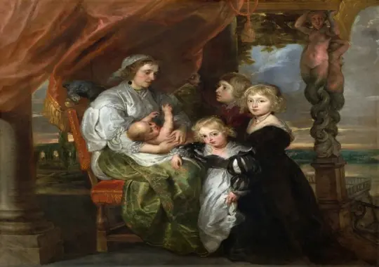 Peter Paul Rubens | Deborah Kip und ihre Kinder – 1629 | Giclée Kunstdruck gerahmt