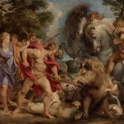 Peter Paul Rubens | Die kalydonische Eberjagd – 1620 | Giclée Kunstdruck gerahmt