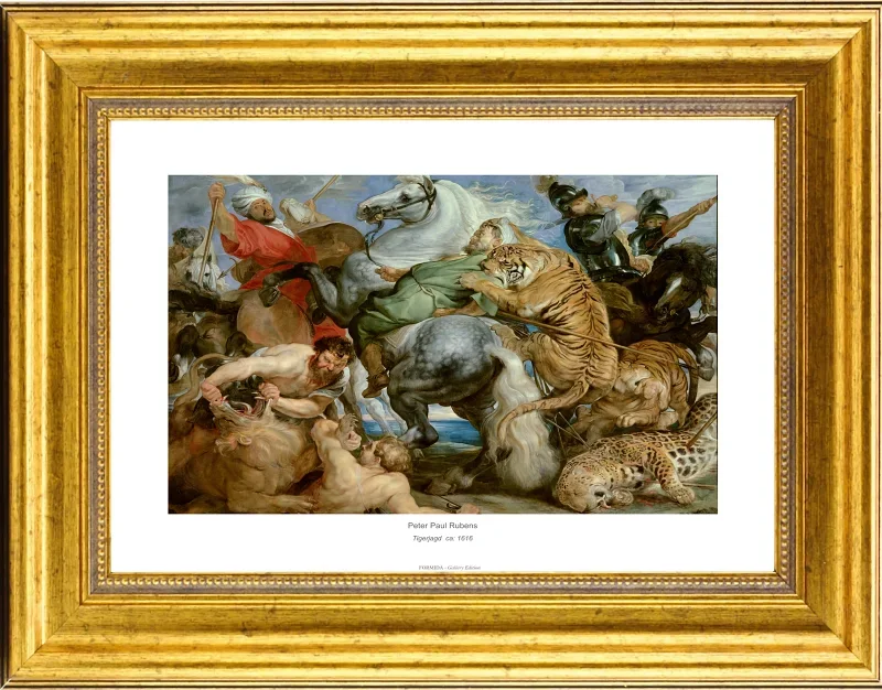 Peter Paul Rubens | Tigerjagt - 1616 | Gallery Edition | Indrammet kunsttryk | Barok
