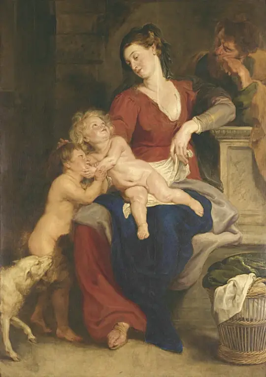 Peter Paul Rubens | Den hellige familie med kurven - 1617 | Indrammet kunsttryk | Barok | formida