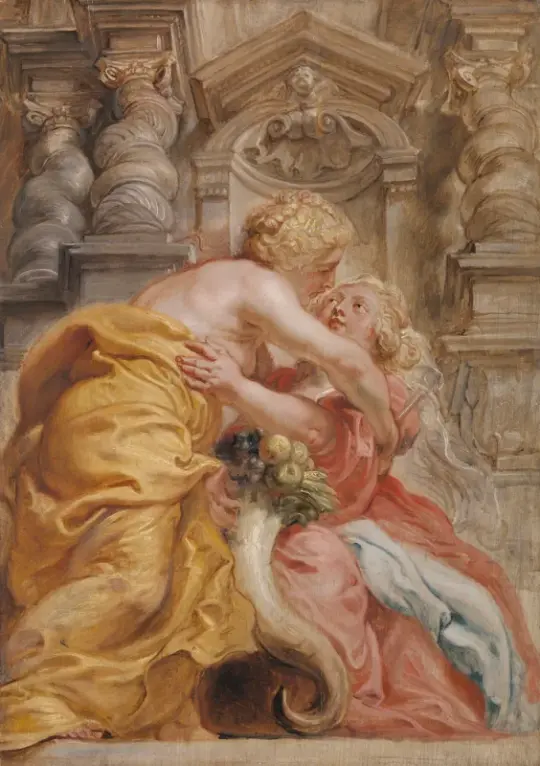 Peter Paul Rubens | Fred omfavner overflod - 1634 | Indrammet kunsttryk | Barok | formida