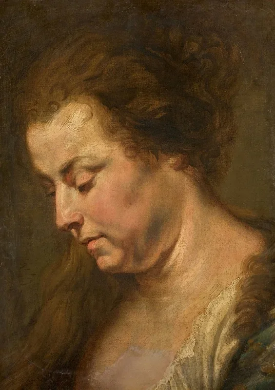 Peter Paul Rubens | Studie für den Kopf einer Frau – 1618 | Giclée Kunstdruck gerahmt