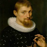 Peter Paul Rubens | Portræt af en mand, muligvis en arkitekt eller geograf - 1597 | Indrammet kunsttryk | Barok | formida