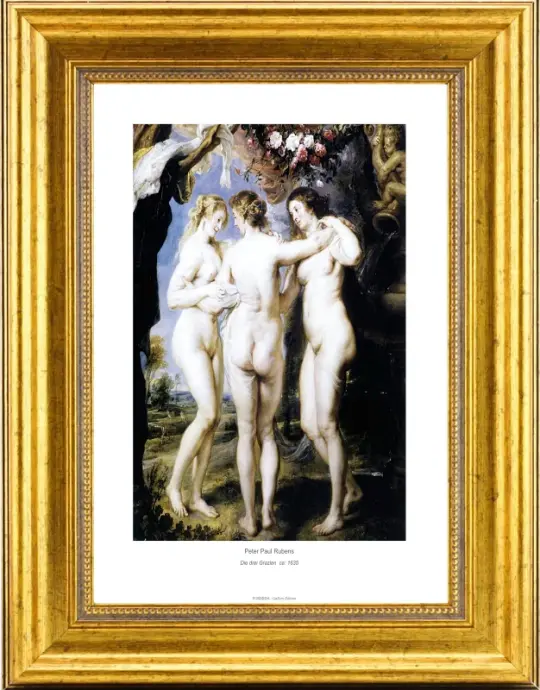 Peter Paul Rubens | De Tre Gracer - 1635 | Gallery Edition | Indrammet kunsttryk | Barok