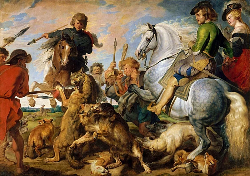 Peter Paul Rubens | Ulve- og rævejagt - 1616 | Indrammet kunsttryk | Barok | formida