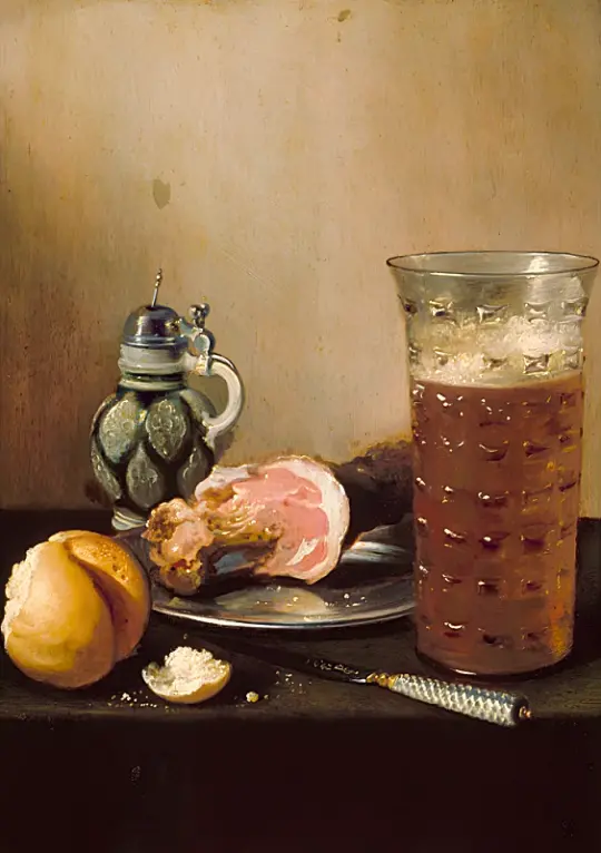 Pieter Claesz | Stilleben med en skinke - 1630 | Indrammet kunsttryk | Barok | formida