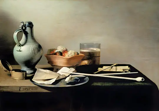 Pieter Claesz | Stilleben med lerpiber - 1636 | Indrammet kunsttryk | Barok | formida